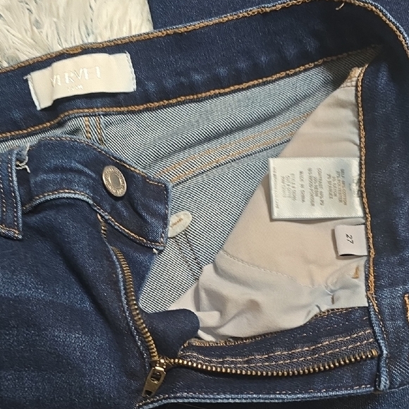 Women’s Dark Blue Jeans with Brown Pocket Trim - Picture 5 of 7